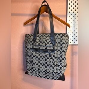 Vintage Y2K Coach Signature Canvas Tote Bag